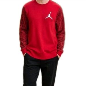 Vintage Jordan Crewneck Sweatshirt Red Long Sleeved Men's Size:XL